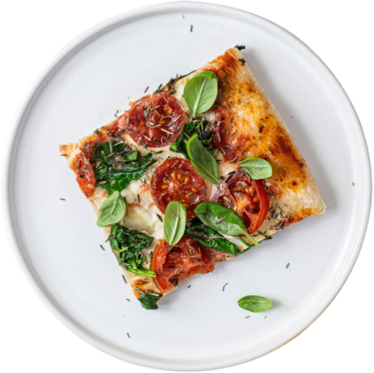 Roasted tomato and basil flatbread